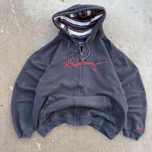 90s Billabong Grail Zip Up Jacket Embroidered With Striped Hood Size Large
